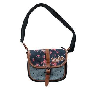 Sacoche Lois Crossbody Bag Floral & Polka Dot / Sac Bandoulière Noir & Fleurs